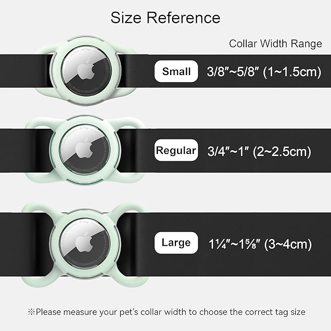 Waterproof Airtag Dog Collar Holder, Silicone & ABS Airtag Holder for Dog & Cat Collars, Ultra-Durable, Lightweight and Protective Airtag Case (Luminous, Small)