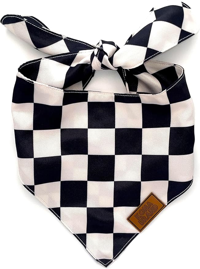 KonaBrandCo- Premium Handmade Dog Bandana | Dual Layered Silky Durable Polyester Fabric | Adjustable Fit Custom Shape- Won't Roll (Medium, OLLIE)