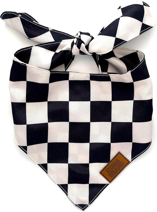 KonaBrandCo- Premium Handmade Dog Bandana | Dual Layered Silky Durable Polyester Fabric | Adjustable Fit Custom Shape- Won't Roll (Medium, OLLIE)