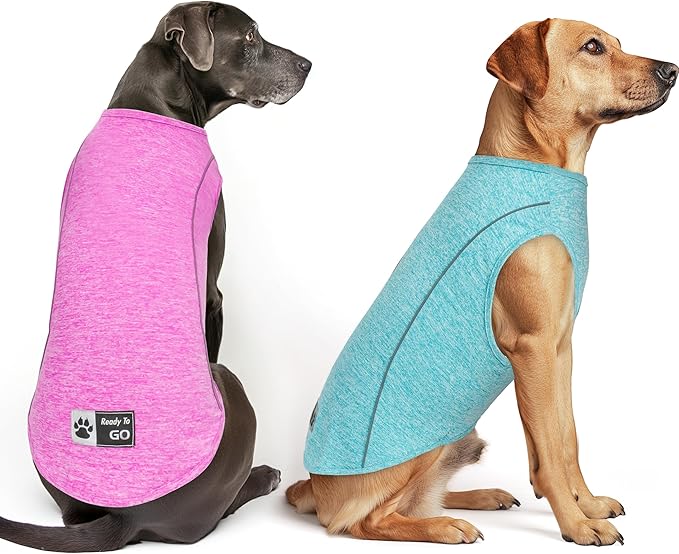 KYEESE 2Pack Dog Shirt for Medium Large Dog Breathable Stretchy T Shirt Breathable Stretchy Sleeveless Dog Vest,Lake Blue+Rose Red,3XL