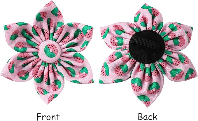 Lionet Paws Female Dog Collar with Flower, Soft Comfortable Adjustable Donut Collar for X-Large Dogs, Neck 16-26 inches