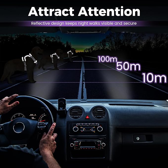 Funfox Dog Harness No Pull, Adjustable Pet Vest Harness Purple XL with Handle, 2 Leash Clips for Daily Walking Easy Control, Soft Durable Reflective Comfortable for X-Large Breed Dogs