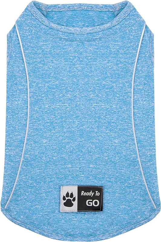 KYEESE Dogs Shirt for Small Dogs Quick Dry Soft Breathable Dog T-Shirt with Reflective Stripe Athletic Tank Top Lightweight Sleeveless Vest Dog Clothes