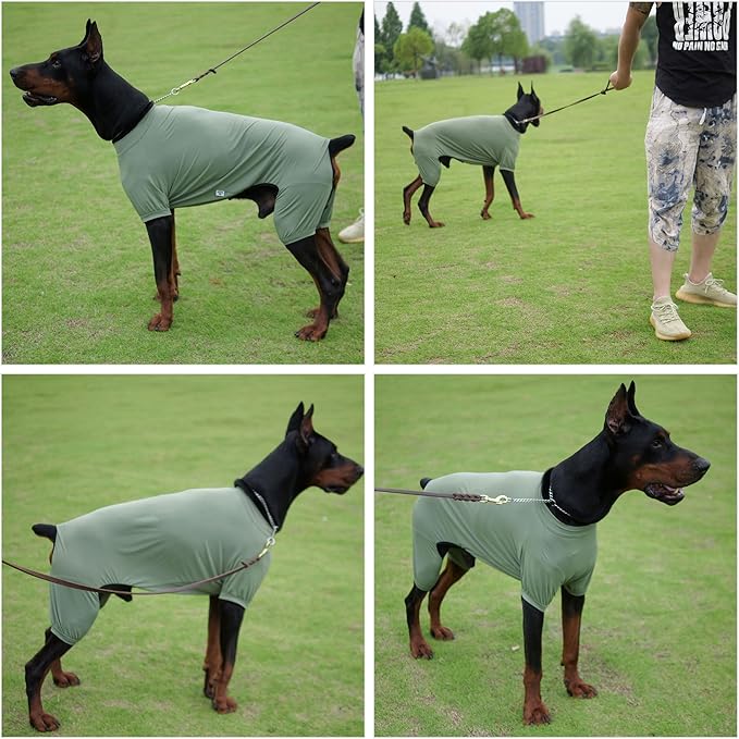 LoveLongLong Dog Jumpsuit with UV Protection and Quick-Dry Fabric for Spring Summer Pet Pajamas Army Green 3XL