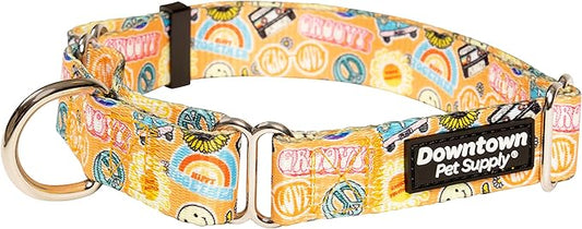 Downtown Pet Supply - Martingale Collar for Dogs - Dog Training Collar - Big, Wide & Thick Dog Collar - Escape-Proof, Weatherproof, Durable and Comfortable - Good Vibes - Large Dog Collar
