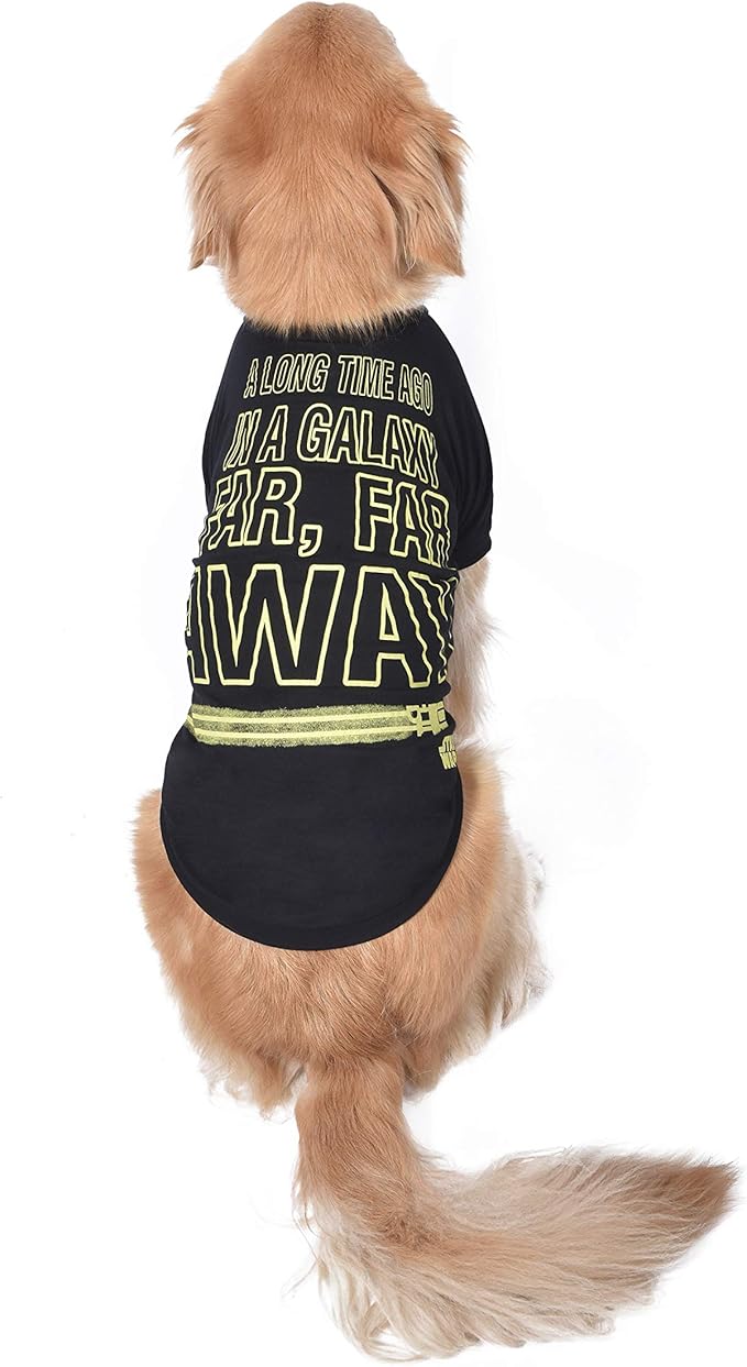 Star Wars for Pets Galaxy Far, Far Away Dog Tee - Black Star Wars Dog T-Shirt - Soft Dog Shirt, Large - Cute and Adorable Dog Clothing and Apparel, Cute Dog Clothes