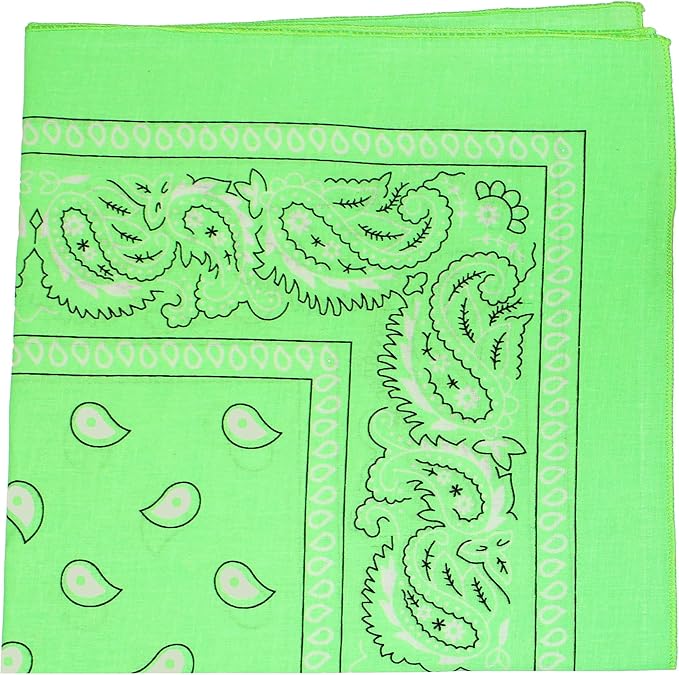 5 Pack Mechaly Dog Bandana Neck Scarf Paisley Cotton Bandanas - Any Pets (Neon