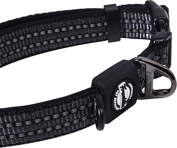 Franklin Pet Supply Co. - Nylon Dog Collar - Reflective Comfort - Fit - Neoprene - Adjustable- Small- Medium - Large - Puppy - Dog - Cat- Easy Clip