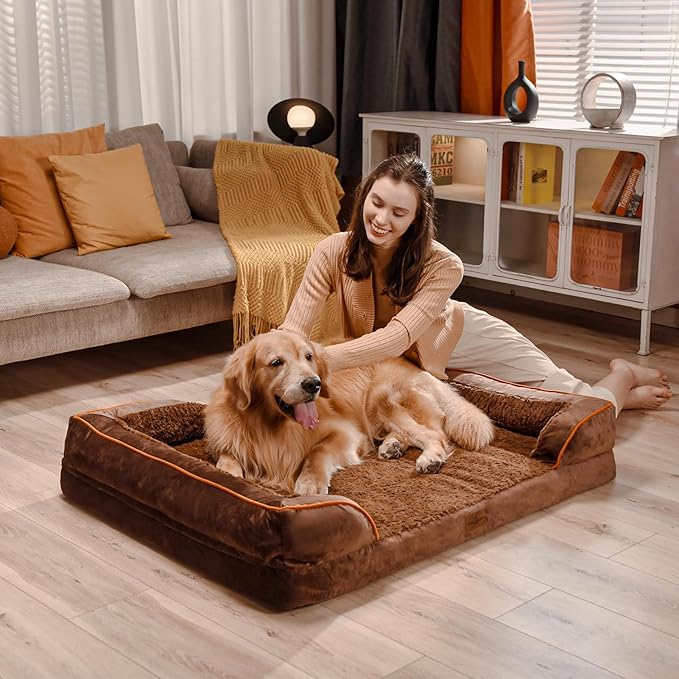 Comfort Expression Small Dog Beds Waterproof Orthopedic Foam Sofa Beds for Small Dogs Comfy Pet Bed with Washable Removable Cover & Non-Slip Bottom(XX-Small,Chocolate Brown)