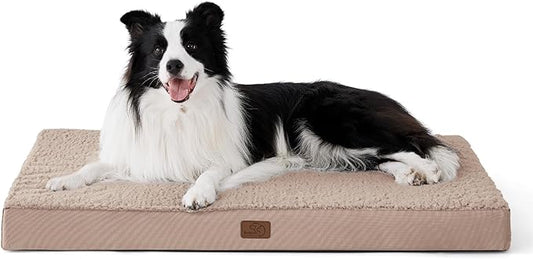 Bedsure Dog Bed for Large Dogs - Orthopedic Waterproof Puppy Beds with Removable Washable Cover, Egg Crate Foam Pet Mat, Suitable for Pet Up to 65 lbs