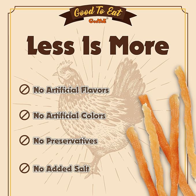 Gootoe Soft Chicken Sticks 1 lb, All Natural, Hypoallergenic & Grain-Free, High-Protein, Healthy & Easily Digestible, Soft Texture, Resealable