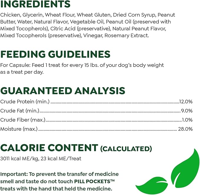 Greenies Pill Pockets for Dogs Large Size, Soft Dog Treats, with Real Peanut Butter, 7.9 oz. Pouch (30 Treats)