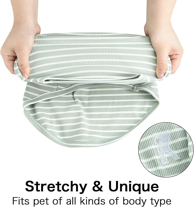 Koneseve Dog Shirt Vest Lightweight Stretchy Dog T-Shirts Soft Cool Sleeveless Stripe Vests Breathable Clothes for Puppy Kitty Cats Small Medium Large Dogs 2 Pack Pink + Green [ M/Medium ]