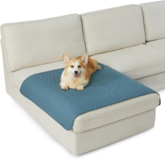 Bedsure 100% Waterproof Couch Cover for Dogs Washable - Non Slip Waterproof Dog Blanket for Couch Sofa, Lightweight Furniture Protector Durable for Pet Cat Puppy with Non-Slip Bottom, Blue, 40x50IN