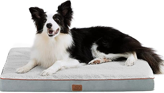 Bedsure Dog Bed Large Sized Dog - Orthopedic Waterproof Pet Beds with Removable Washable Cover, Egg Crate Foam Puppy Mat, Suitable for Pet Up to 65 lbs