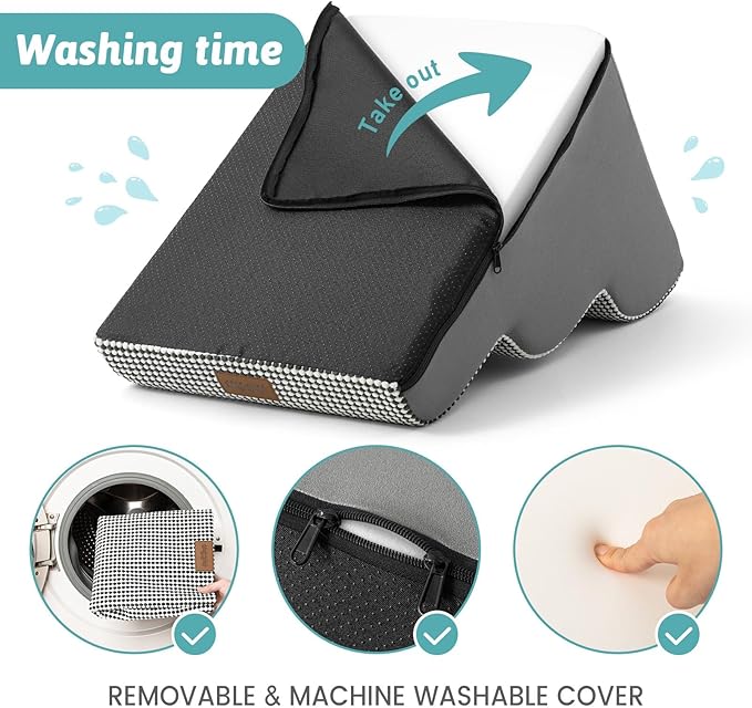 Dog Stairs for Small Dogs 15.7" H, Curved Dog Step for Puppy, Older Cat, Medium Pet Ramp for Sofa, Couch or Bed, Ladder with High Density Foam, 15.7x22.4x15.7 inch, 3 Step, White Black