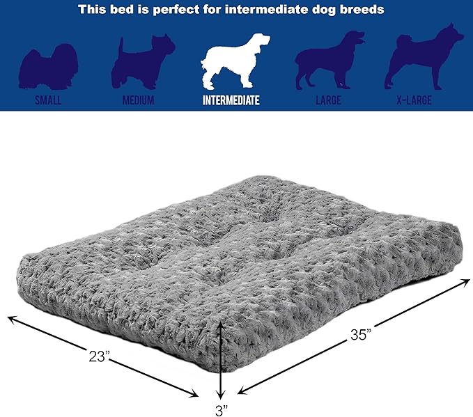 MidWest Homes for Pets Deluxe Dog Beds Super Plush Dog & Cat Beds Ideal for Dog Crates Machine Wash & Dryer Friendly, 1-Year Warranty, Fits 36 inch Crate.