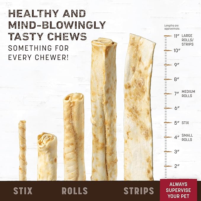 Earth Animal No Hide Small Long Lasting Dog Chew Rolls, Beef, 2 Count Pack of 3