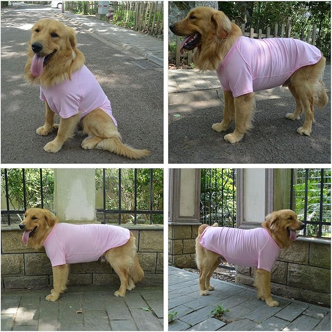 Lovelonglong Pet Clothing Dog Costumes Basic Blank T-Shirt Tee Shirts for Small Dogs Pink L
