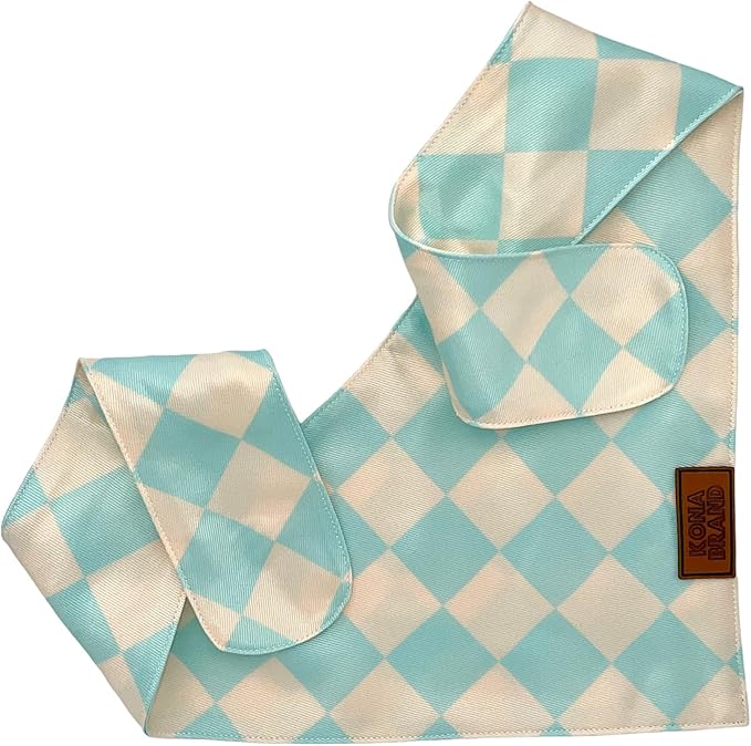 KonaBrandCo- Premium Handmade Dog Bandana | Dual Layered Silky Durable Polyester Fabric | Adjustable Fit Custom Shape- Won't Roll (Medium, LUNA)