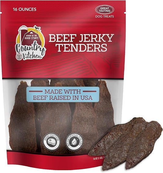 Beef Jerky Tender Dog Treats, Made with Real Beef, High Protein, Low Fat, No Artificial Colors, 16 oz