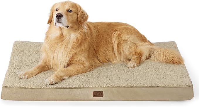 Bedsure Dog Beds Large Sized Dog - Extra-Large Orthopedic Waterproof Puppy Bed with Removable Washable Cover, Egg Crate Foam Pet Mat, Suitable for Pet Up to 100 lbs
