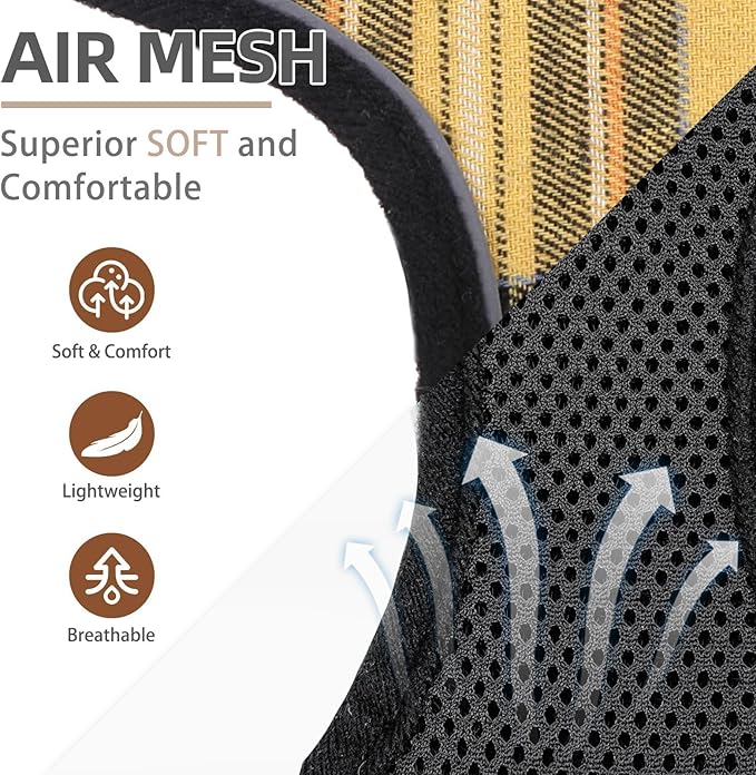 PUPTECK Soft Mesh Dog Harness and Leash Set Pet Puppy Cat Comfort Padded Vest No Pull Harnesses, Yellow, M