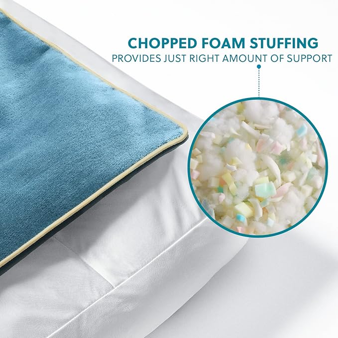 Bedsure Waterproof Dog Bed for Medium Dogs - 4 Inch Thicken Up to 45lbs Pet Mat Pillows with Removable Washable Cover, Blue