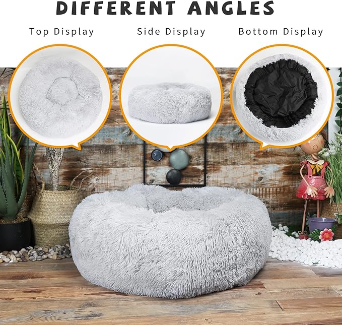 Calming Bed for Medium Dogs - 30 Inch Washable Anti-Anxiety Dog Bed