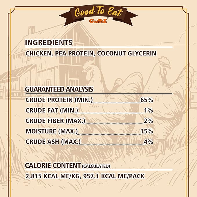 Gootoe Chicken Dog Treats – Chicken Roll 12oz – All Natural, Hypoallergenic & Grain-Free, Low Fat, Premium Training Chews, Healthy & Easily Digestible, Resealable Bag