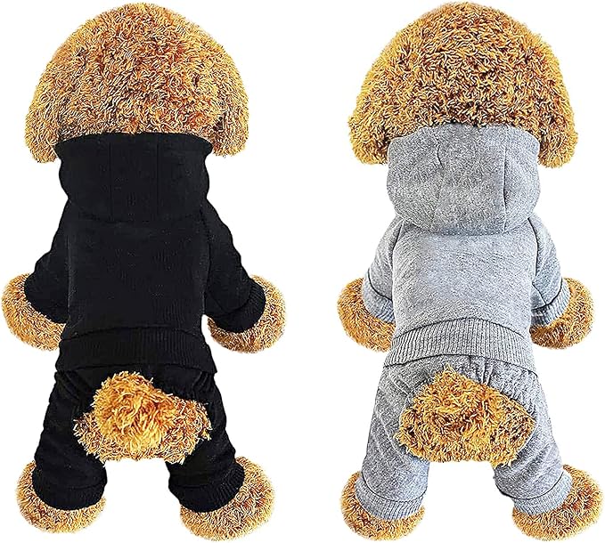 Fleece Dog Sweatshirt with Buttons - Warm Cotton Puppy Hoodie for Small to Large Dogs & Cats