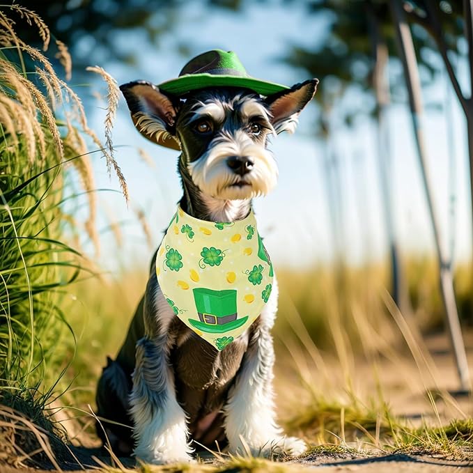 30 Pcs St.Patricks Day Easter Dog Bandanas Bulk 25 Inch Dog Bandanas for Small Medium Dogs Breed Adjustable Large Polyester Scarves Party Grooming M