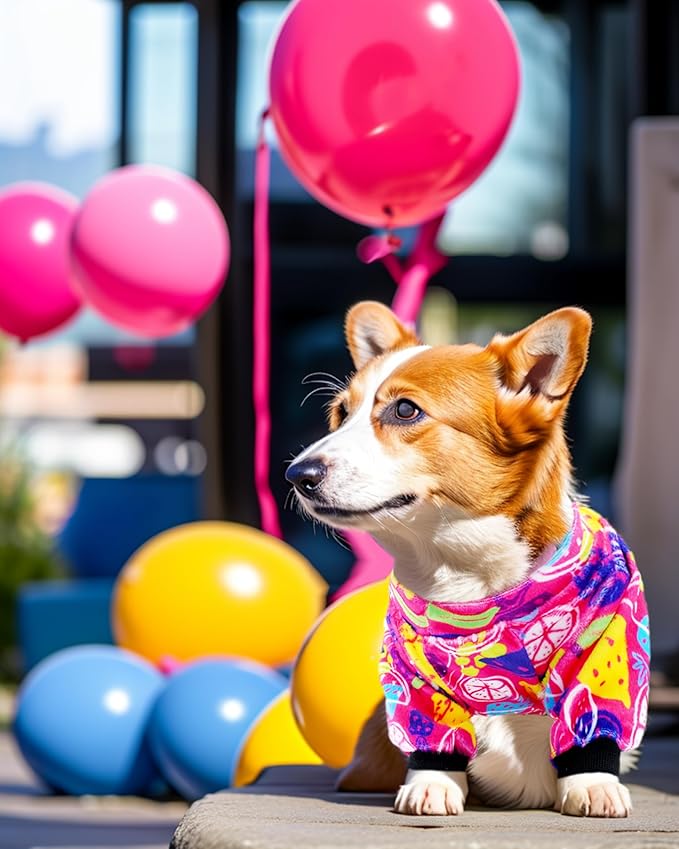 PET SHOW 4 Pack Small Dog Pajamas Cute Paw Bone Clothes for Medium Dogs Soft Stretchy PJs Plaid Jumpsuit Puppy Cats Floral Fruits Onesies Outfits with Sleeve Pets Dachshund Costume(S, Pink for Girls)