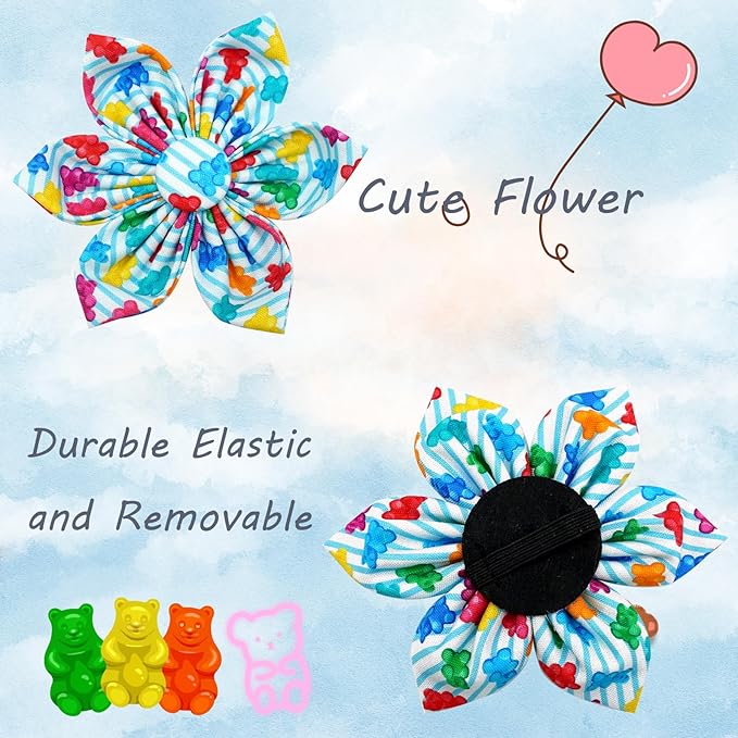 Elegant little tail Dog Collar, Dog Collar with Flower Boy Girl Pet Collar Flowers Soft Durable Dog Flower Collar for Small Dogs