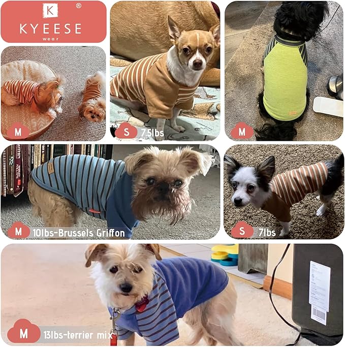 KYEESE 3Pack Dog Sweaters Lightweight Small Dog Sweaters Dachshund Clothes Stretchy Pullover Dog Sweatshirt Comfort Dog Clothes Fleece Dog Sweater Dog Coats Dog Sweaters for Small Dogs Male Soft