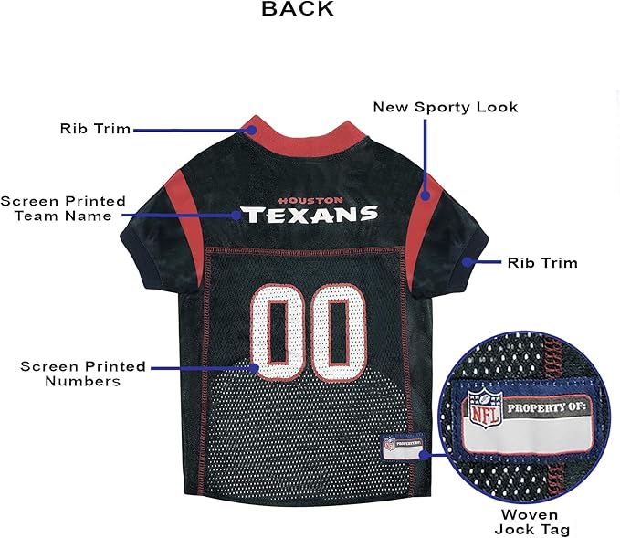 Pets First NFL Houston Texans Dog Jersey, Size XX-Large. Best Football Jersey Costume for Dogs