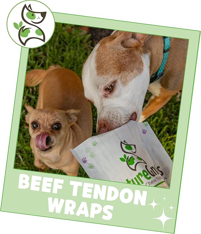 Nature Gnaws Beef Tendon Wraps for Dogs (5 Count) - Long Lasting for Aggressive Chewers - Natural Beef Dog Chew Bones - Rawhide Free