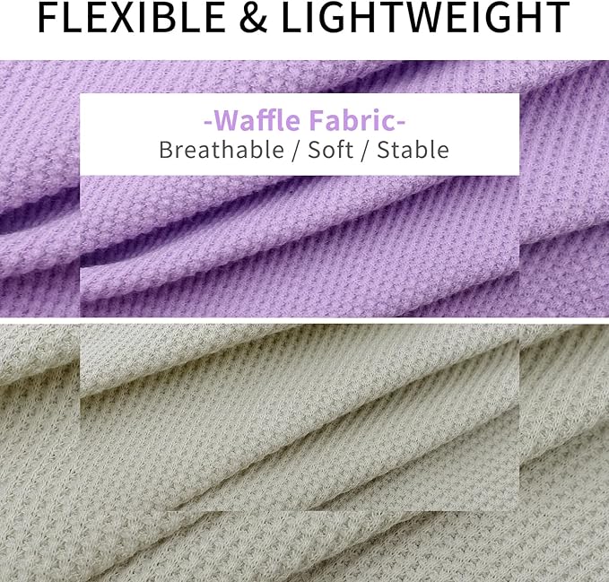 KYEESE 2Pack Dog Shirts Waffle for Small Dogs Stretchy Dog T-Shirts Lightweight Dogs Tank Top Sleeveless Pet Vest Breathable, X-Large, Purple+Grey