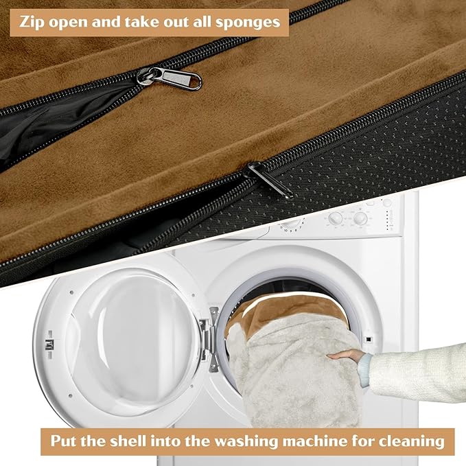 Comfort Expression Small Dog Beds Waterproof Orthopedic Foam Sofa Beds for Small Dogs Comfy Pet Bed with Washable Removable Cover & Non-Slip Bottom(XX-Small,Khaki)