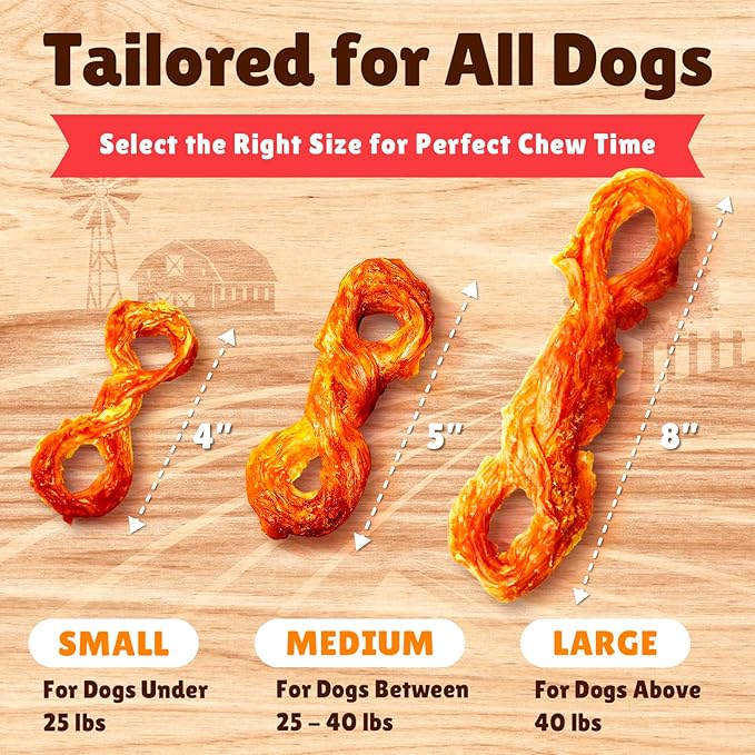 Gootoe Turkey Tendon Dog Treats, Rope (L) 1 lb, 100% USA Sourced Turkey, Natural Snack, Premium Puppy Chews, Hypoallergenic, Rawhide Free, Reseal Value Bag, Sizes for Large Dogs