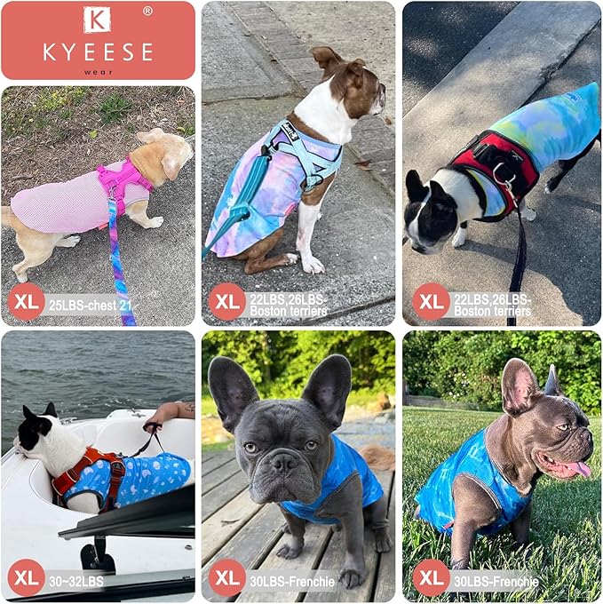 KYEESE 2 Pack Dog Cooling Shirts Breathable Instant Cooling Dogs Vest Lightweight for Summer Dog Clothes