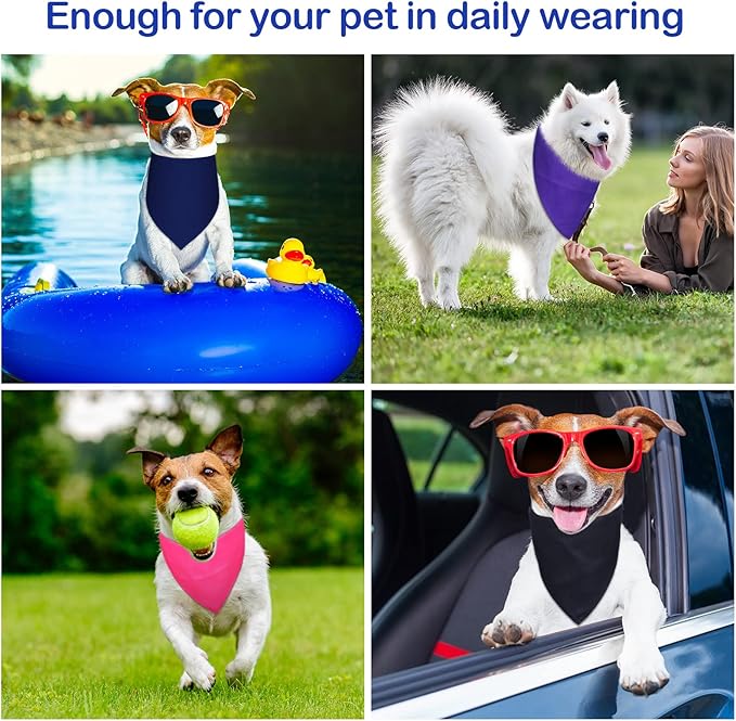 Saintrygo 20 Pcs Plain Dog Bandanas Bulk for Puppy Sublimation Washable Triangle Dog Bib Heat Transfer Adjustable Bandana for Small Medium Large Pets(25 x 17 x 17 Inches)