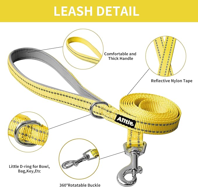 AIITLE Small Harness for Puppy with A Leash - Spring Dog Vest Harness with Super Breathable Mesh, Reflective No-Pull Pet Harness for Outdoor Walking, Camping for Small Dogs, Cats Yellow XXS