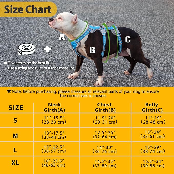 Dog Harnesses Escape Proof, Escape Artist Harness, Reflective Harness with Padded Handle, Breathable, Durable, Adjustable Vest for Large Dogs Walking, Training, and Running Gear (Blue, XL)