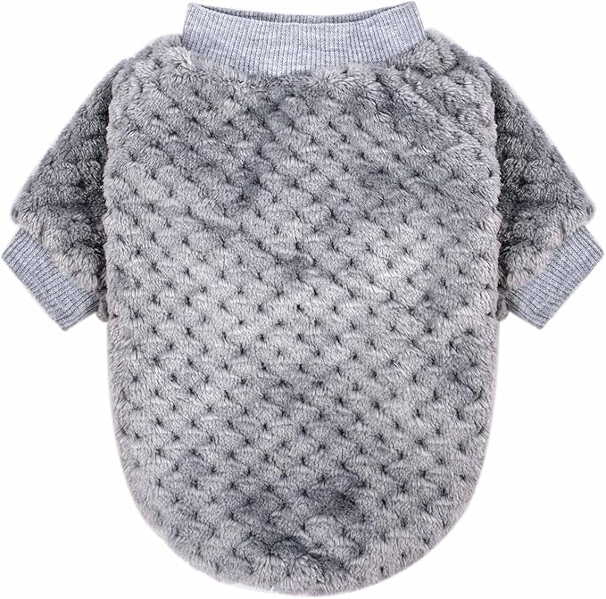 Dog Sweater, 2 Pack Dog Sweaters for Small Medium Dogs or Cat, Warm Soft Flannel Pet Clothes for Dogs Girl or Boy, Dog Shirt Coat Jacket (X-Large, Grey+Sky Blue)