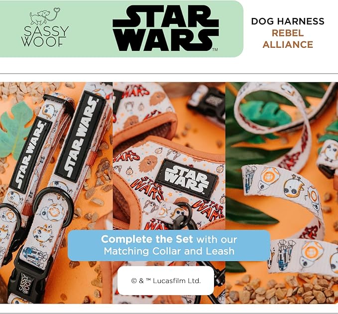 Dog Adjustable Harness - Star Wars™ The Rebel Alliance - XS, Breathable Mesh, No Pull Design with Two D-Rings, Patented Design, Perfect for Small Dogs and Puppies