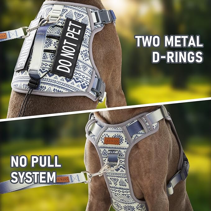 No-Pull Dog Harness for Small Breeds, Anti-Escape Walking Reflective Adjustable Lightweight Puppy Vest, Breathable Oxford Material, Easy On/Off With Neck Buckle, Gray XS