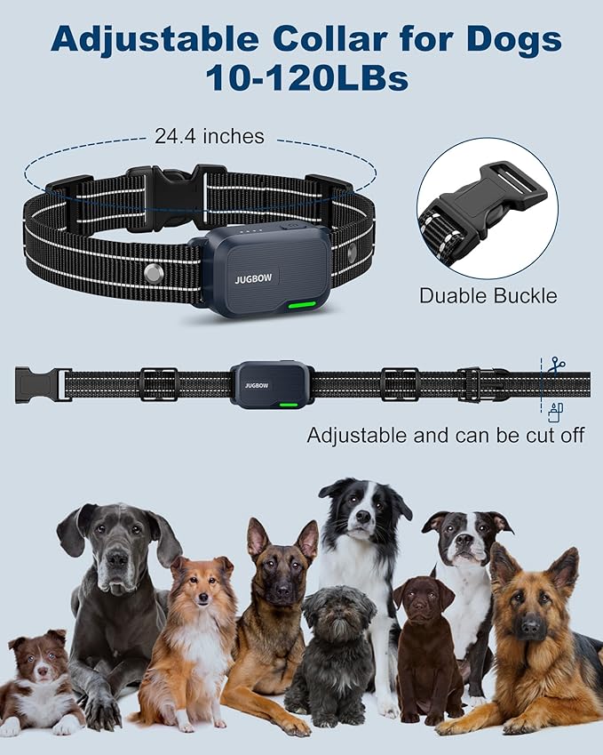 Jugbow Dog Shock Collar - 4200FT Dog Training Collar with Remote IPX7 Waterproof Electric Collar with 4 Training Modes, Security Lock, Rechargeable e-Collar for All Breeds, Sizes Dark Blue