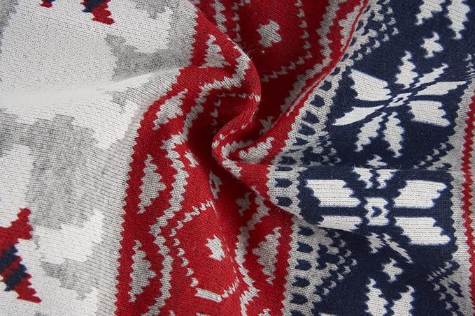 Lanyarco Bear Snowflake Ugly Christmas Clothes for Small Dog Pajamas Onesie PJS for Pet Grey Red Back Length 12"