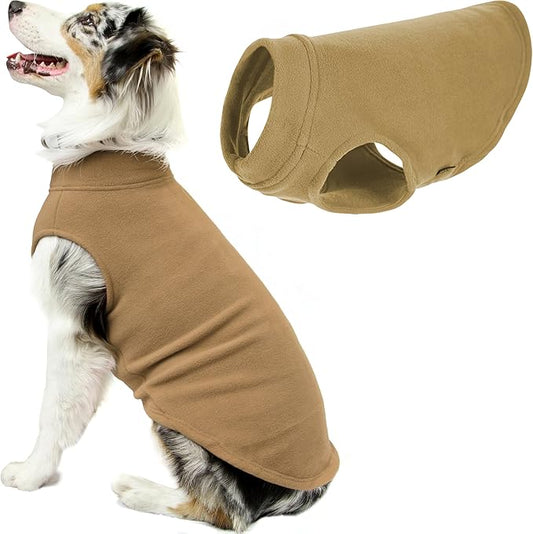 Gooby - Stretch Fleece Vest, Pullover Fleece Vest Jacket Sweater for Dogs, Sand, 6X-Large